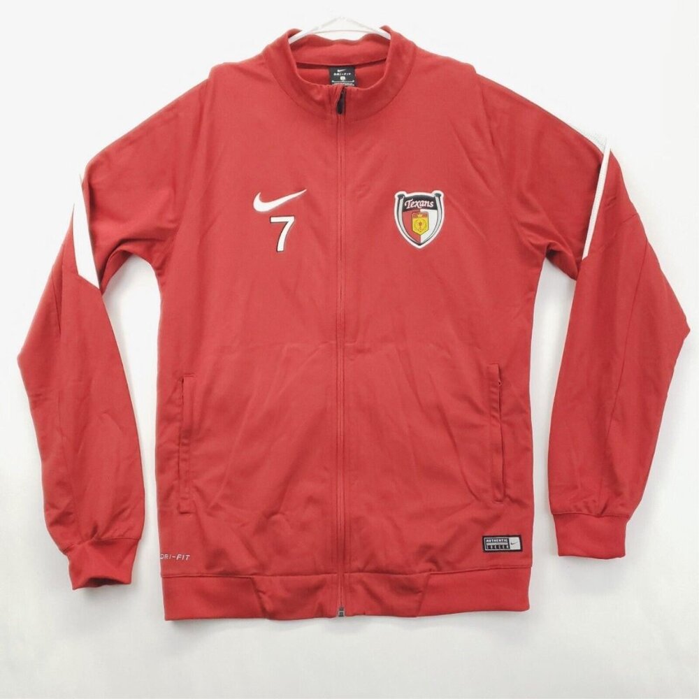 Nike Dallas Texans Soccer #7 Jacket Mens Medium Red Swoosh Full Zip